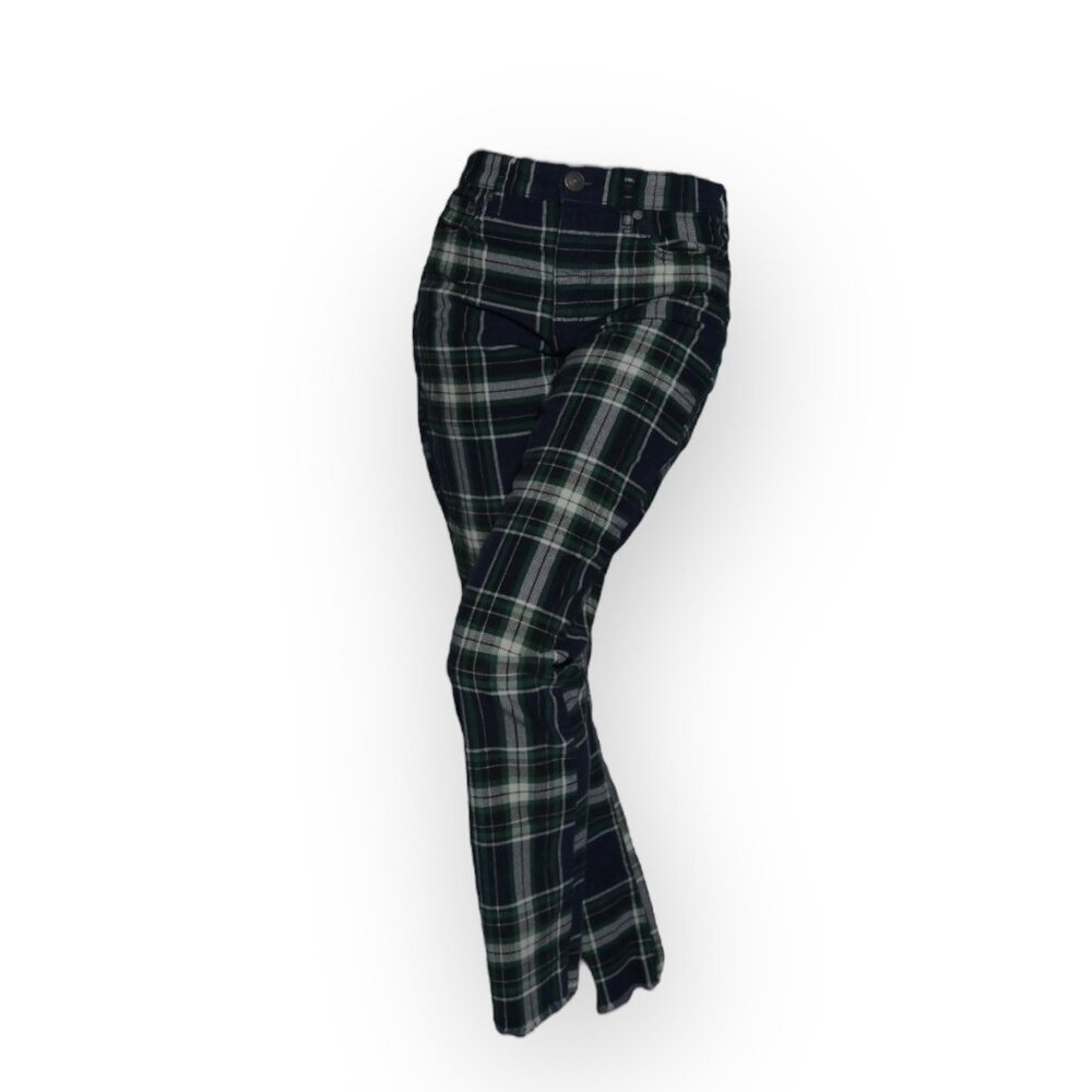 American Eagle Outfitters Plaid High Rise Crop Flare Corduroy Pants